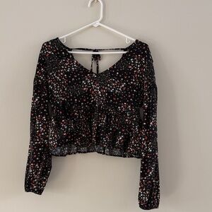 Arizona Jean Company Black Floral Blouse